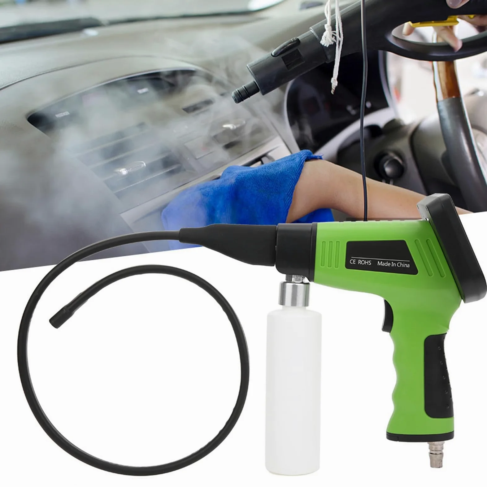 KIMISS Pistola de Limpieza de Aire Acondicionado de Coche con Pantalla LCD, Endoscopio y Pantalla 4K HD para Limpieza Eficaz de Tuberías y Cajas de Evaporación