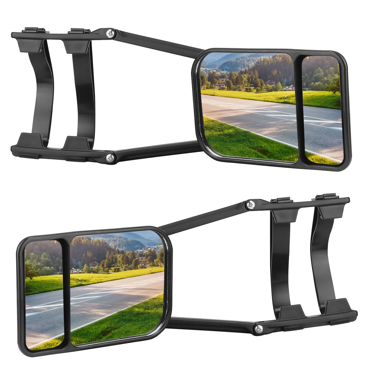 DBREAKS Retrovisor Universal para Caravana y Autocaravana - 2 Unidades con Lente Convexa, Espejo Lateral Doble de Remolque para Coche