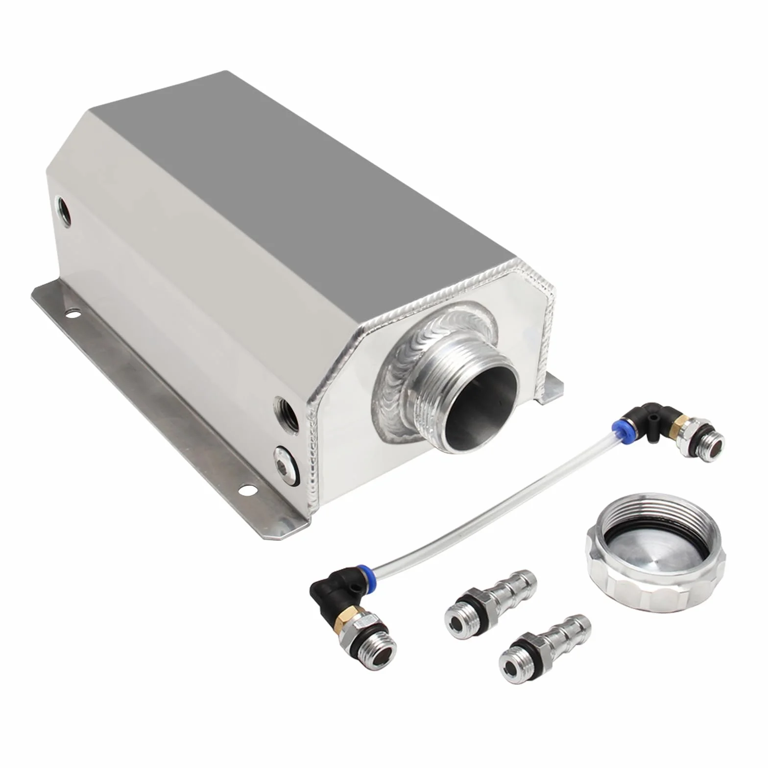 Universal Coolant Overflow Tank 2L Expansion Catch Can Kühlerreservoir Polished Aluminium Automotor Kühlmittel Recovery Kits