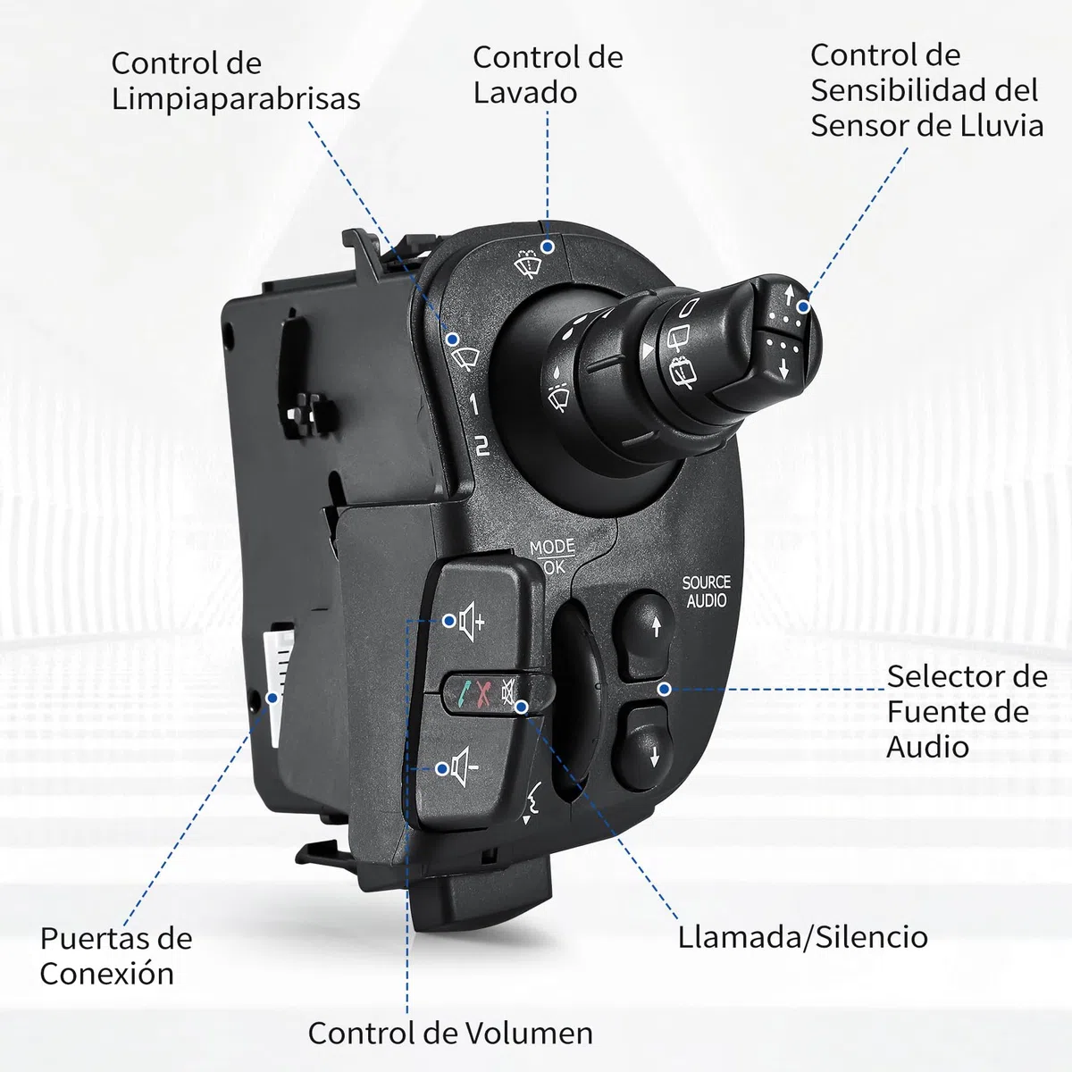 Mando Limpiaparabrisas Clio 3, Interruptor Limpiaparabrisas para Modus, Mando Parabrisas, 8201590631, 7701068115, 8201359195