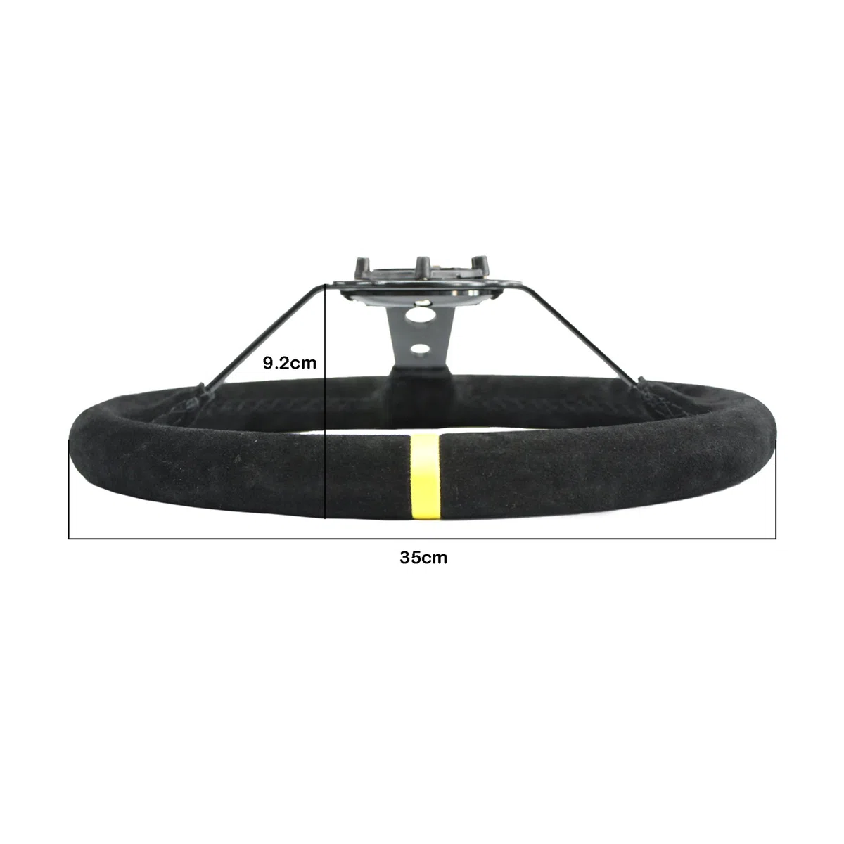M MODAUTO Volante Deportivo Universal, Desplazado (G001-Piel Vuelta-Negro)