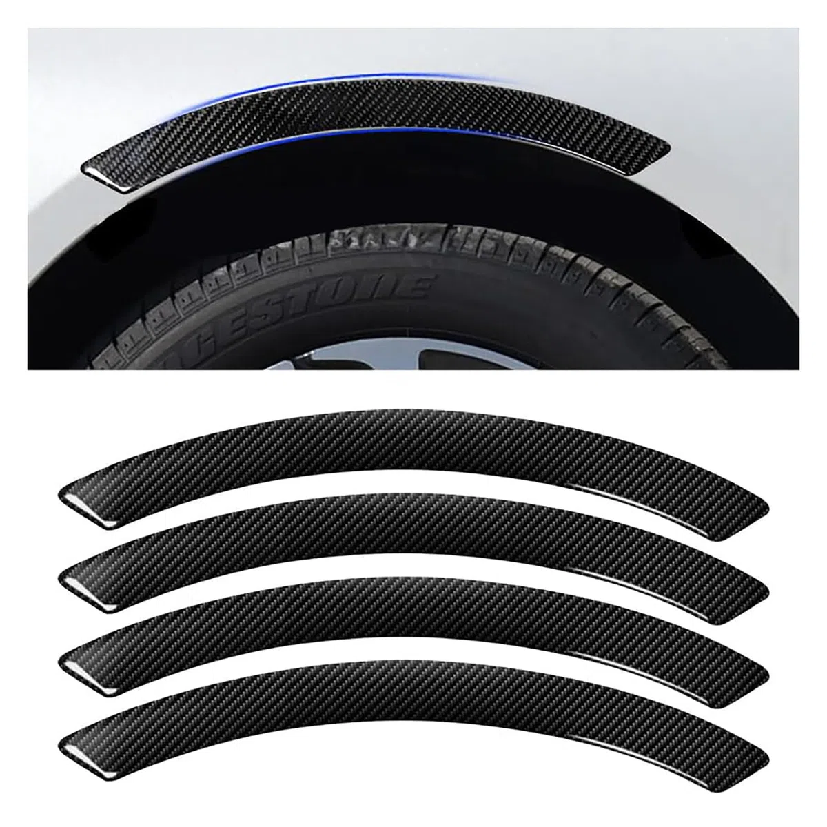 4 Pezzi Suave Fender Protector para HRV | Hybrid 2022-2024 2025 2026, Protector De Borde De Rueda Fibra Carbono, Tira Recorte Arco Ceja Rueda Coche