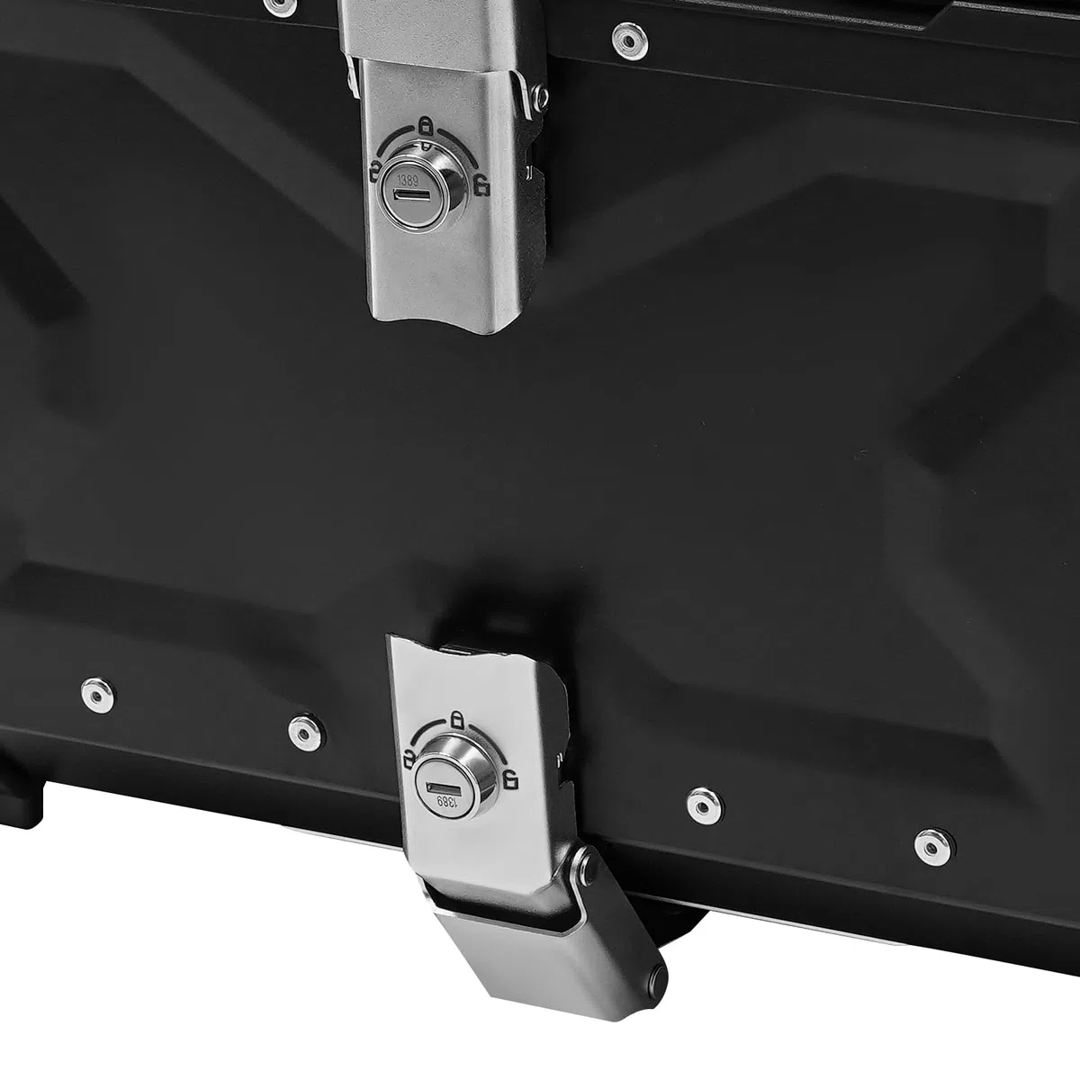 55L Estuche Superior Impermeable para Motocicleta, Caja Trasera Universal de Aleación de Aluminio con Cerradura y 2 Llaves, Maleta de Equipaje para Motocicleta y Scooter