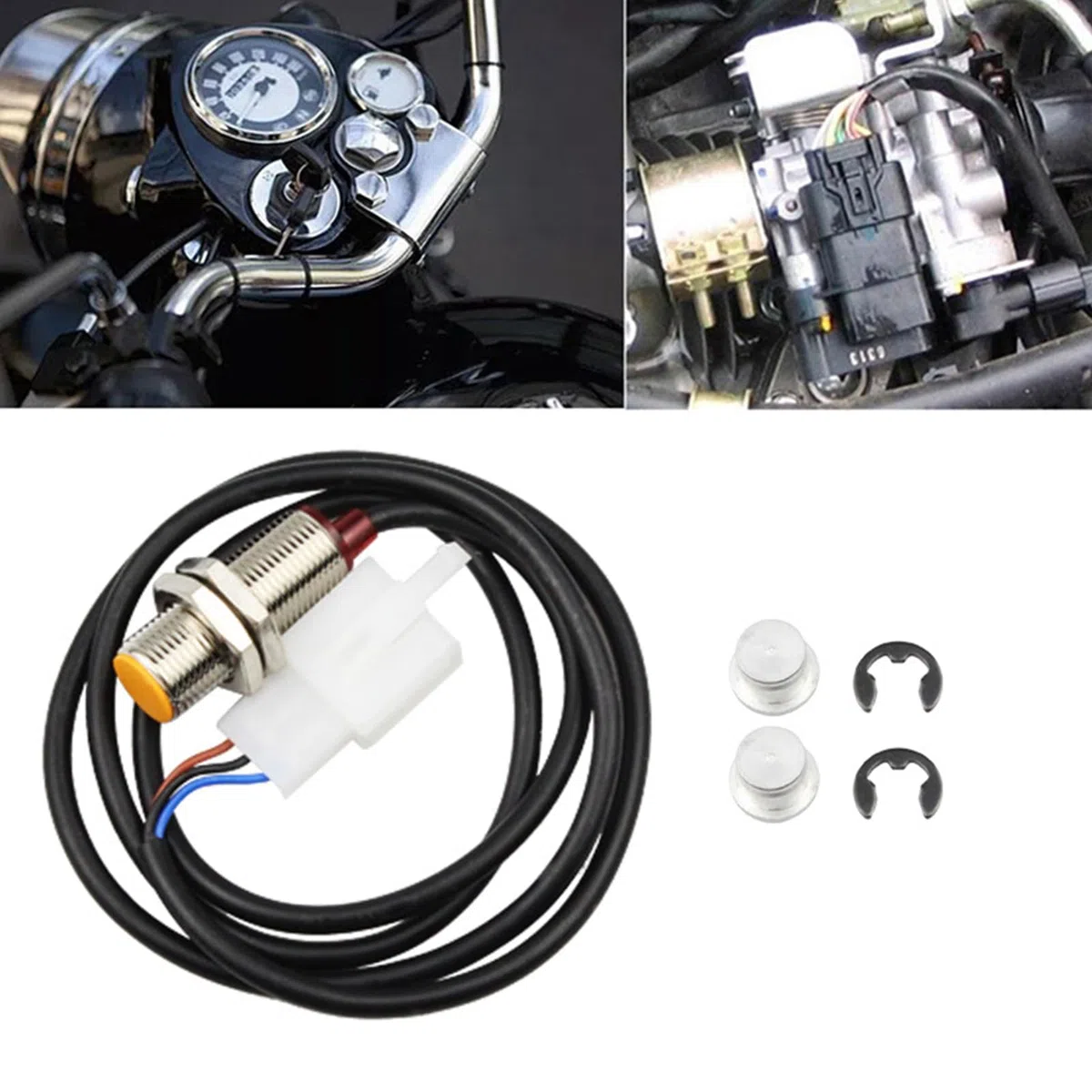 Cable de sensor de velocidad para odómetro digital, cable de sensor de odómetro | Cable magnético de sensor de velocidad para motocicletas | Cable sensor modificado para motocicletas de gel