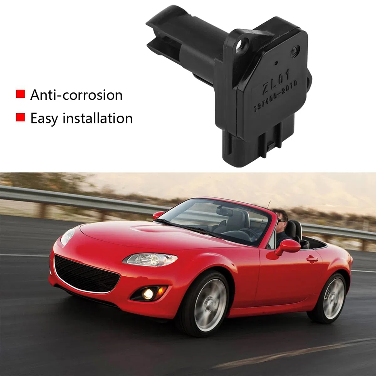 Akozon 197400-2010 Medidor de Sensor de Flujo de Aire Masivo para 3 5 6 MX-5
