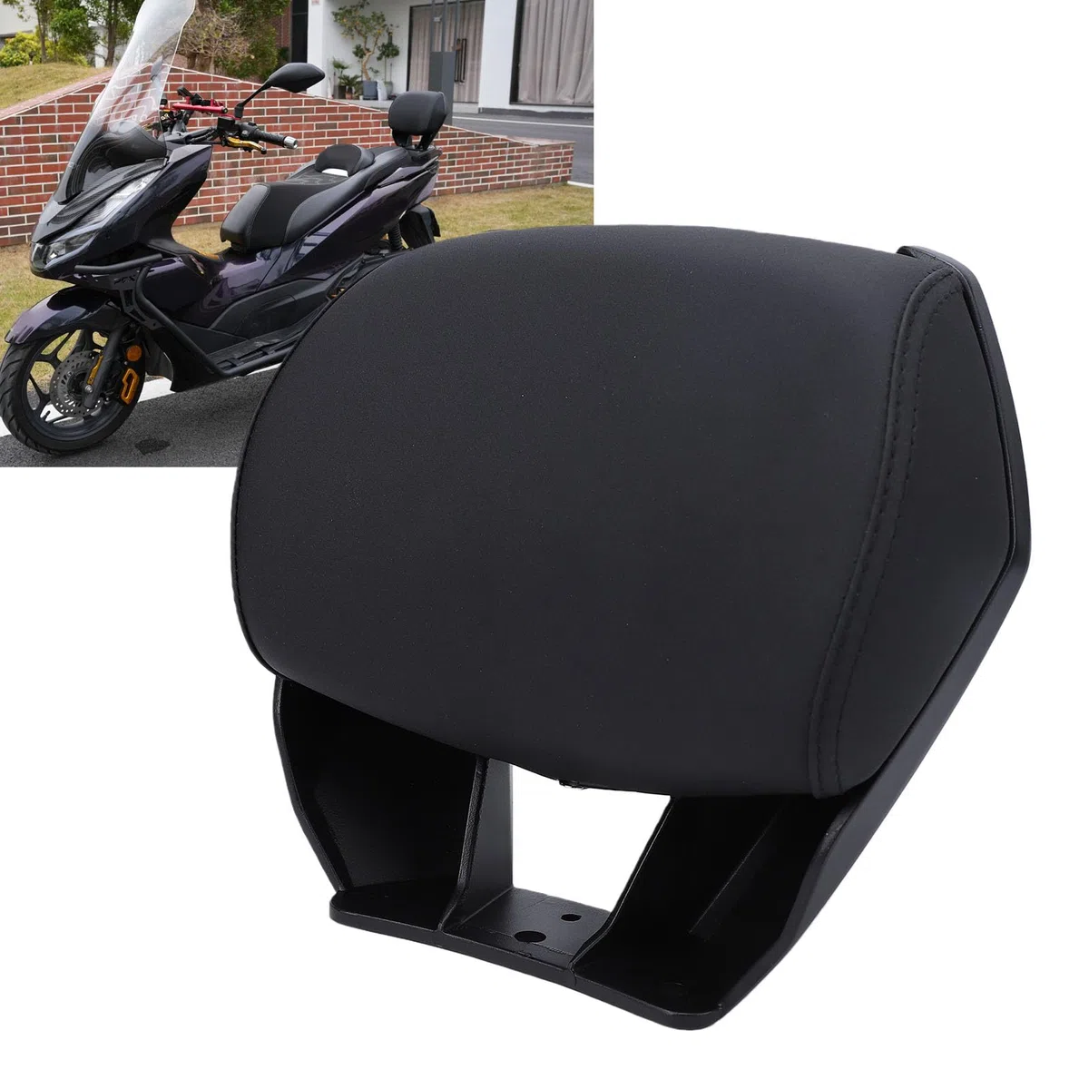 Generic Almohadilla de Respaldo Trasero para Pasajero de Motocicleta, Seguridad Cómoda de Apoyo para ADV160 ADV350 ZONTES 368G
