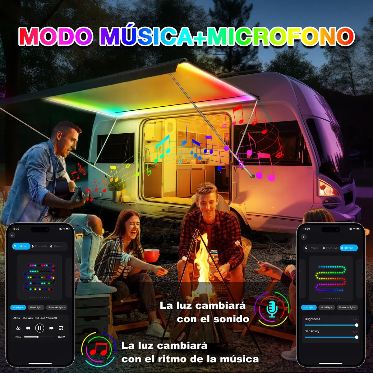 Lichaser Tira de luces Ip68 1M