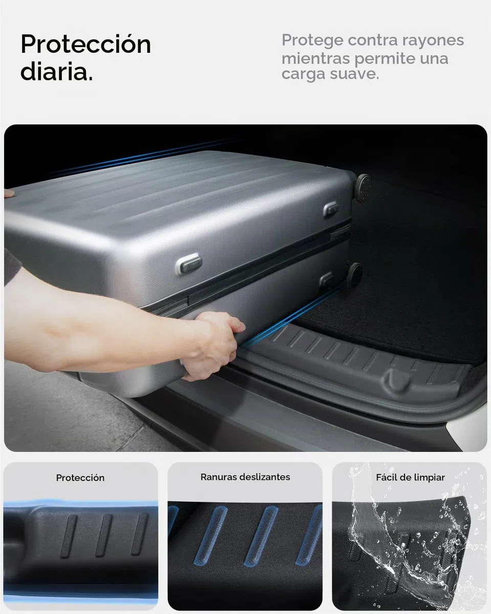 Spigen Tesla Model Y Juniper (Solo Premium y Performance 2025 2026) Protección de alféizar de Maletero, protección Completa de TPE Duradera, Compatible con Accesorios Tesla