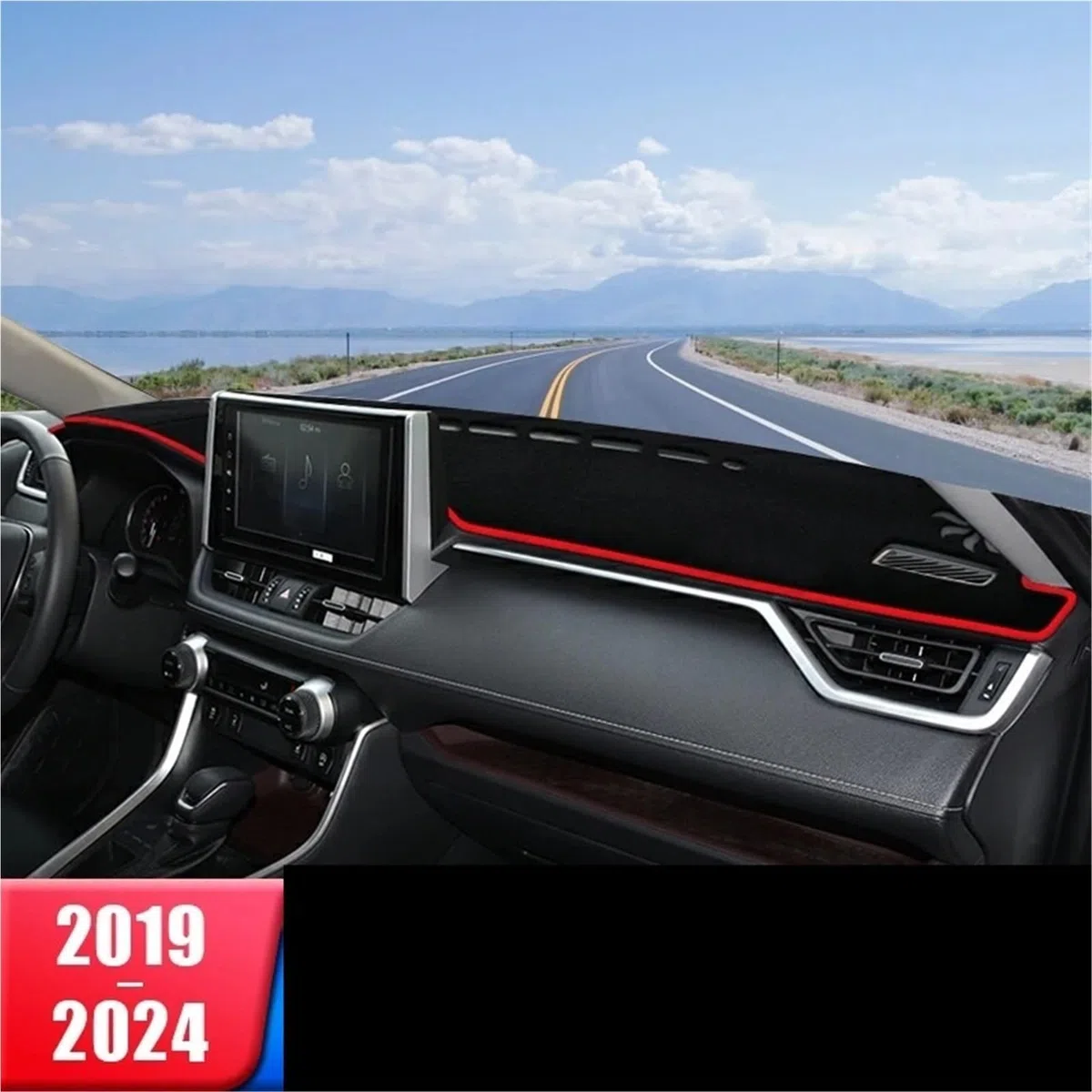 Cubierta Tablero Para Toyota Para RAV4 2019-2024 Para RAV 4 XA50 Auto Híbrido Alfombrilla Tablero Parasol Cubierta Escritorio Instrumentos Cubierta Salpicadero(B Black LHD)