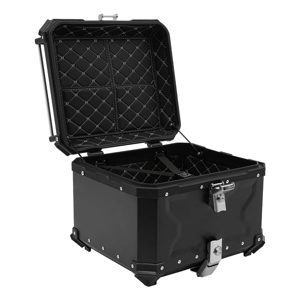 55L Estuche Superior Impermeable para Motocicleta, Caja Trasera Universal de Aleación de Aluminio con Cerradura y 2 Llaves, Maleta de Equipaje para Motocicleta y Scooter