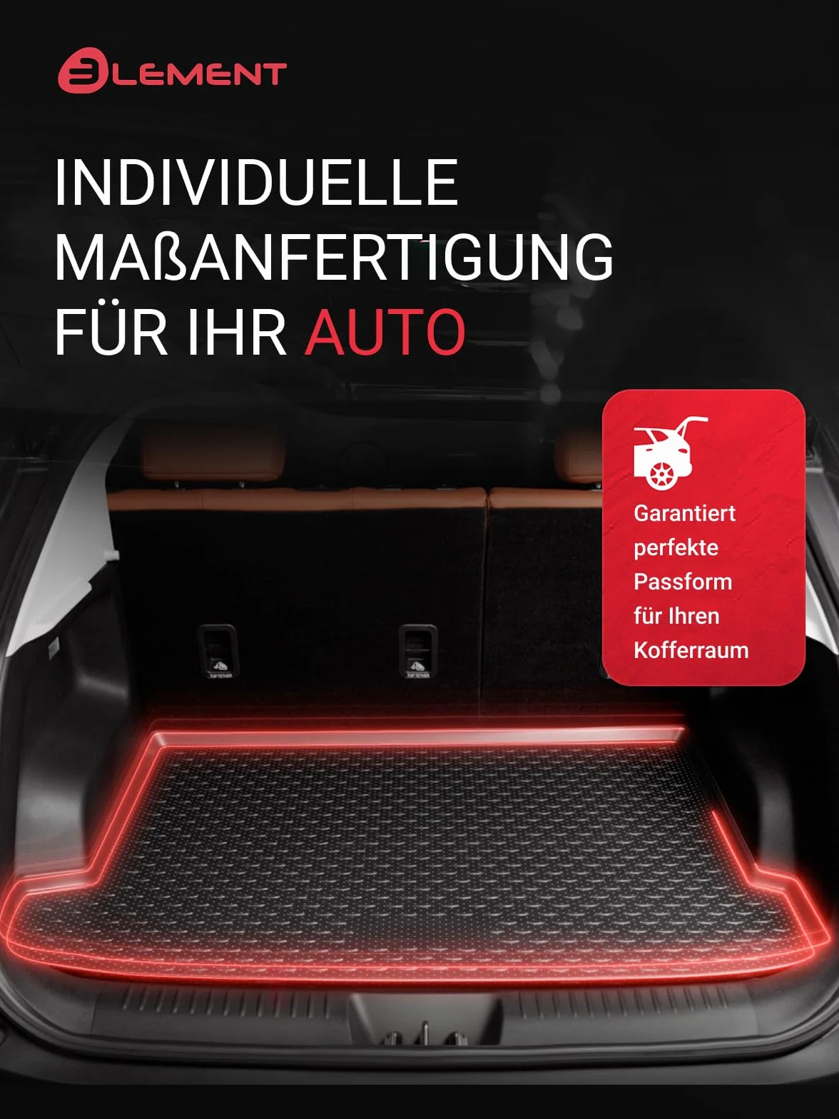 Alfombrilla Maletero Goma para Ford Focus (2018-2020) | Antideslizante, Ajustada, Negro