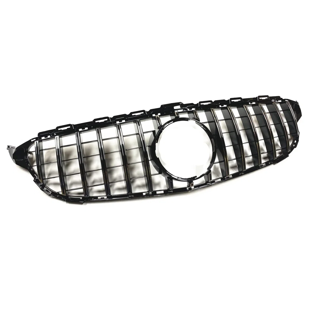 Parrilla delantera para Mercedes Benz Clase C W205 C250 C43 2014-2018 GT Plata Negro