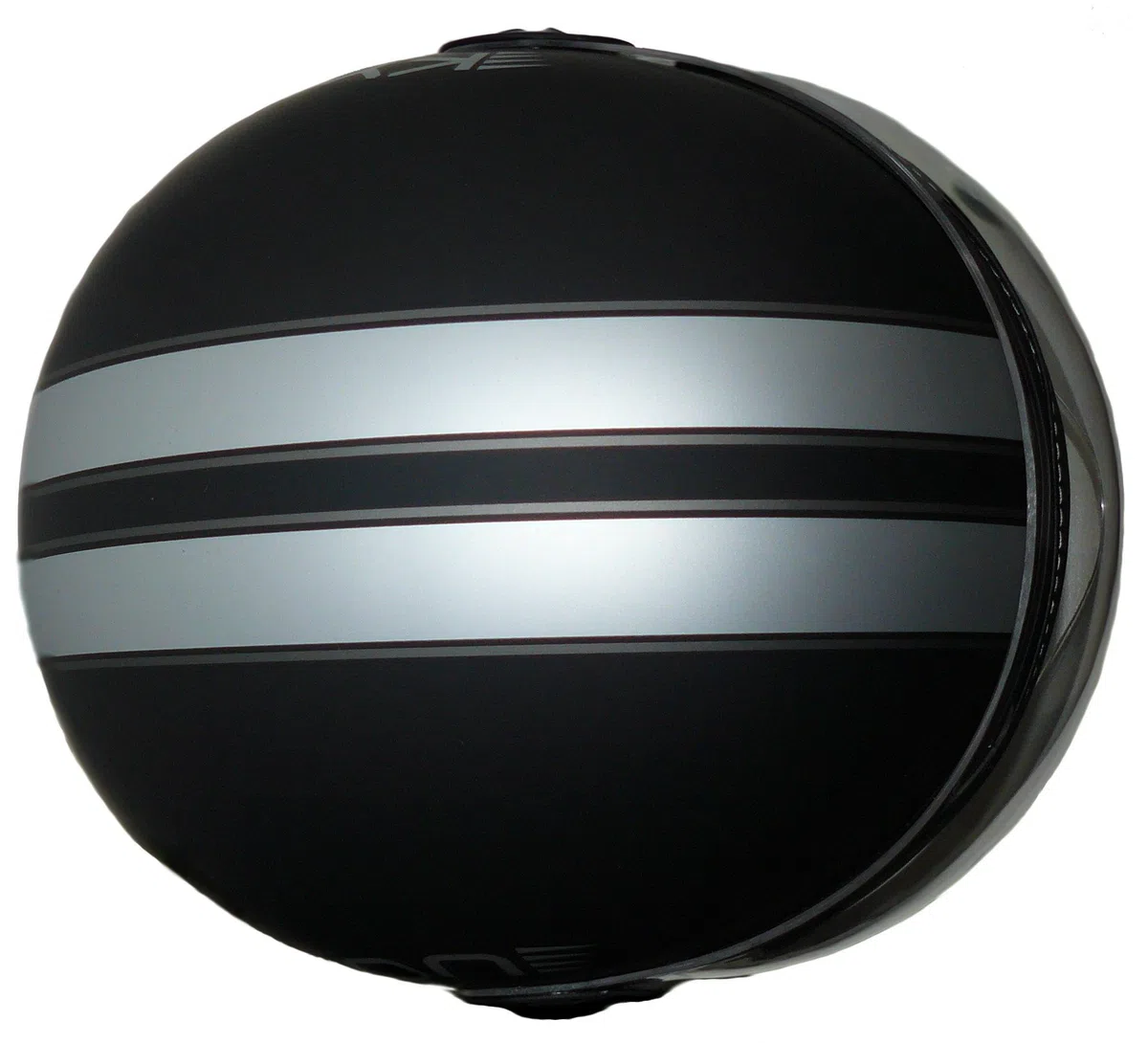 Casco jet con 2 visores en color negro mate con rayas plateadas H710