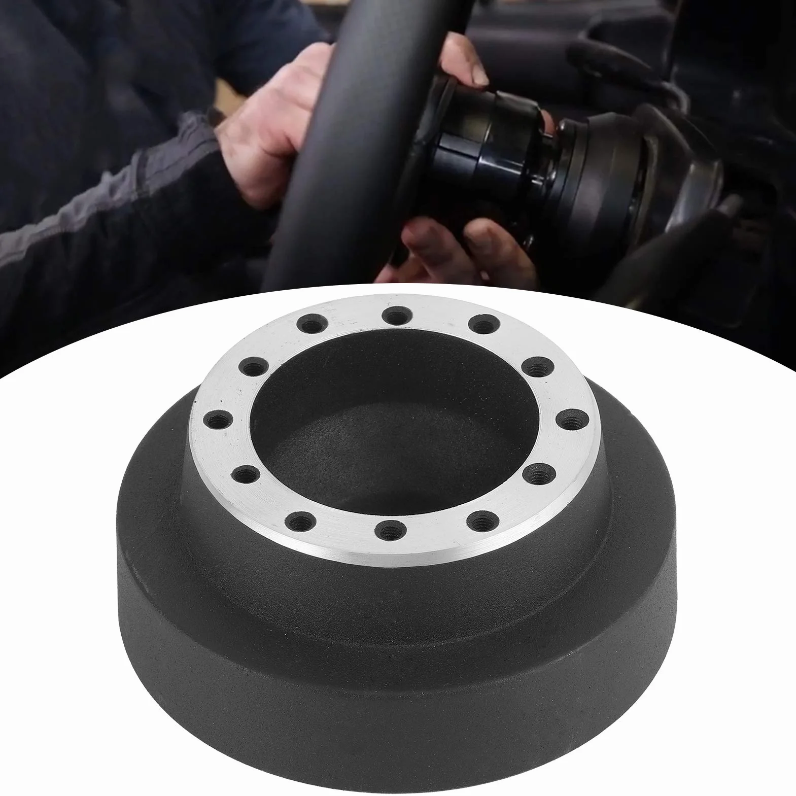 Kit de adaptador de cubo de volante, kit de adaptador de cubo de liberación rápida de volante de aluminio negro, accesorio de reacondicionamiento de coche de repuesto apto para