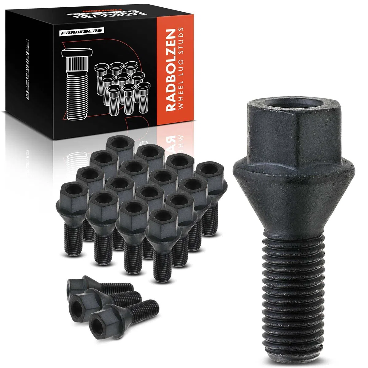 Frankberg 20x Perno de rueda Tornillo de rueda Compatible con Serie 1 E81 E87 Serie 3 E21 E30 E36 E46 E90 Serie 5 E12 E28 E34 E60 E61 Serie 6 E24 E64 1975-2017 610-574