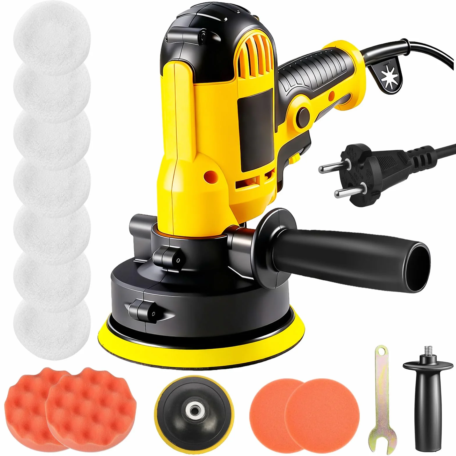 Kit de pulido y encerado para coche de 700 vatios con 6 velocidades variables y 12 accesorios, ideal para detalles, pulido, encerado y eliminación de arañazos