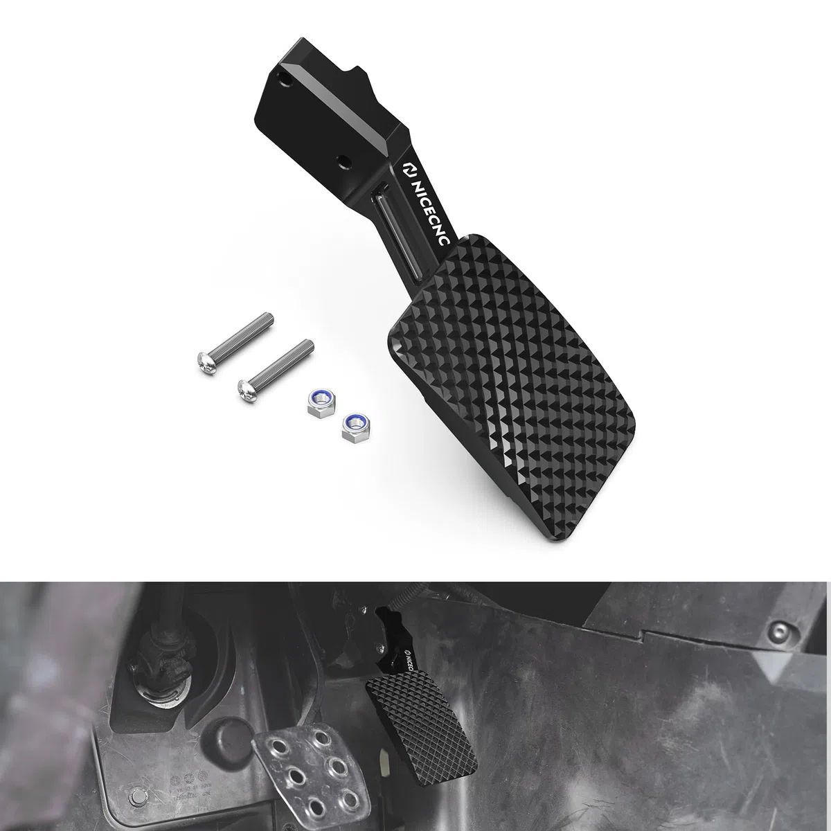 NICECNC Extensión de Pedal del Acelerador X3 Negro de Aluminio Compatible con Can-Am Maverick X3 RR 4x4 RS Turbo DPS 2022 2023, Maverick X3 MAX RR 4x4 RS Turbo DPS 2022 2023, Extensor de Pedal de