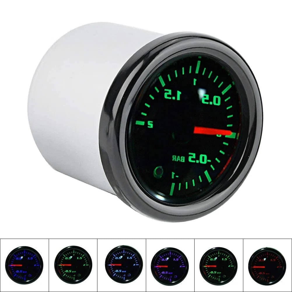 Medidor Turbo Boost, 2 "52 mm Universal Aluminio + Pantalla LED de plástico Medidor Turbo Boost de motocicleta con sensor