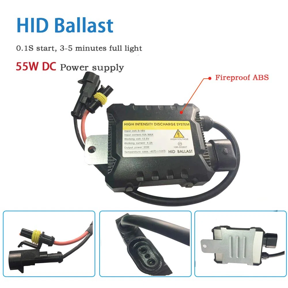55W Kit de luz HID Xenón 12000K H4 HID Xenon Bombilla Lámpara Kit de Conversión Lastre 12V