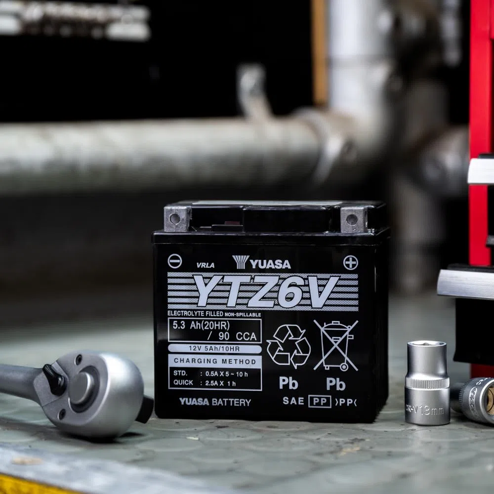 Yuasa YTZ6V 12V 90 CCA Batería de moto AGM libre de mantenimiento de alto rendimiento
