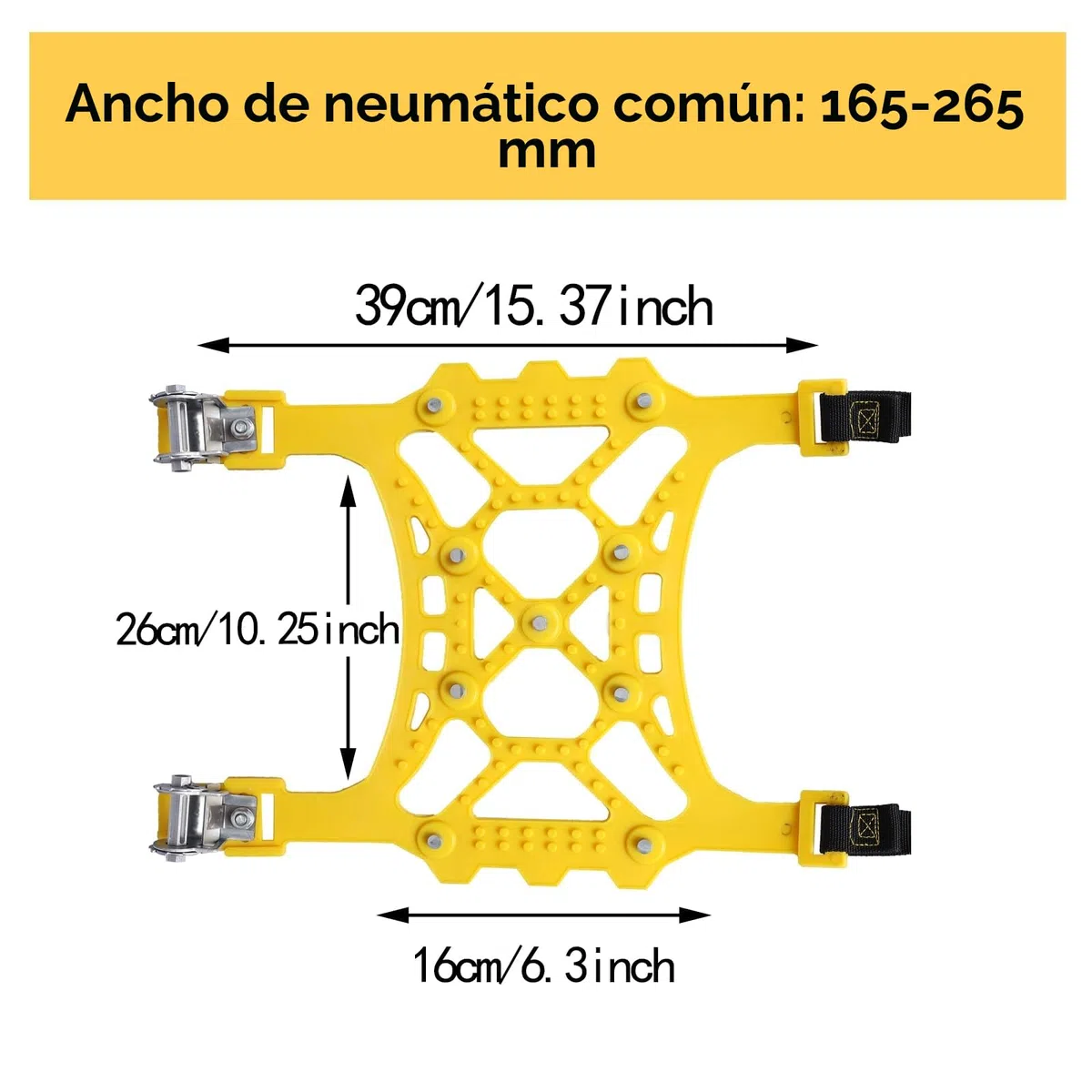 Cadenas De Nieve Universales Para Coche, 6 Unidades Antideslizantes, Para Neumáticos De 165 A 265 Mm De Ancho, Para Vehículos Utilitarios Deportivos, Fáciles De Montar Para Invierno, Hielo, Barro