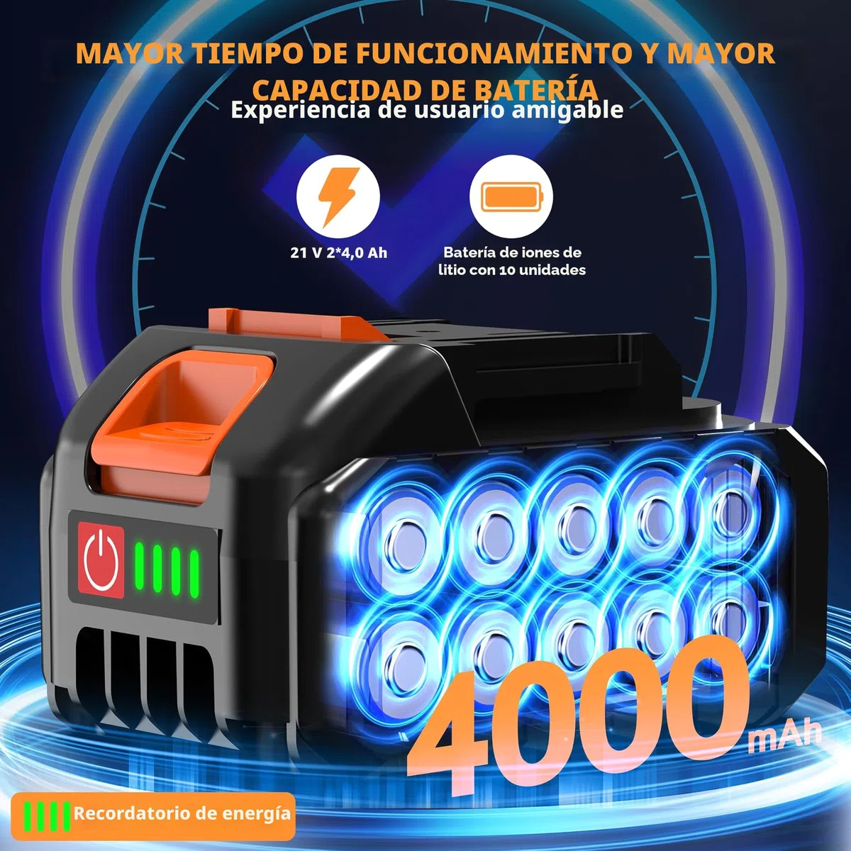 Pulidora de coche inalámbrica, kit de pulido de coche con baterías 21 V 4,0 Ah, pulidora orbital con 8 pulidores pantalla táctil variables de 6 pulgadas para detalles de coche/eliminación arañazos