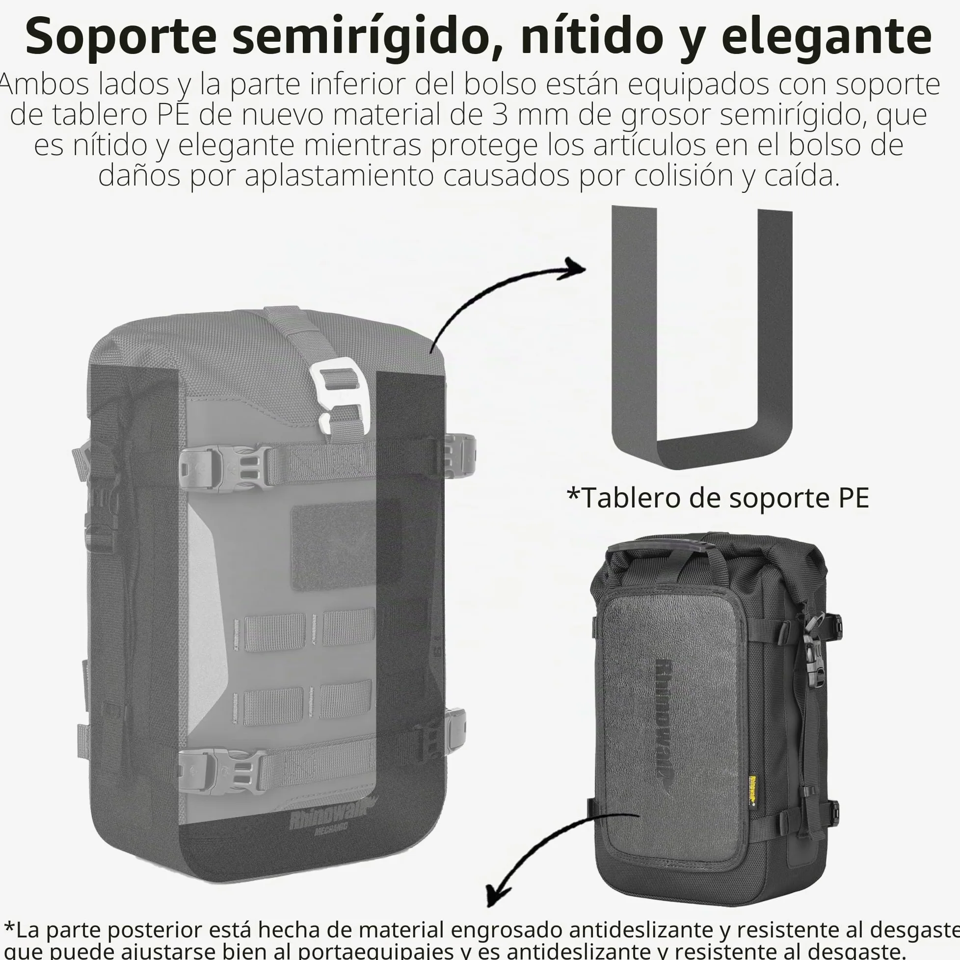 Rhinowalk Bolsa para parachoques delantero y lateral, bolsa trasera Molle, accesorios de motor, color negro