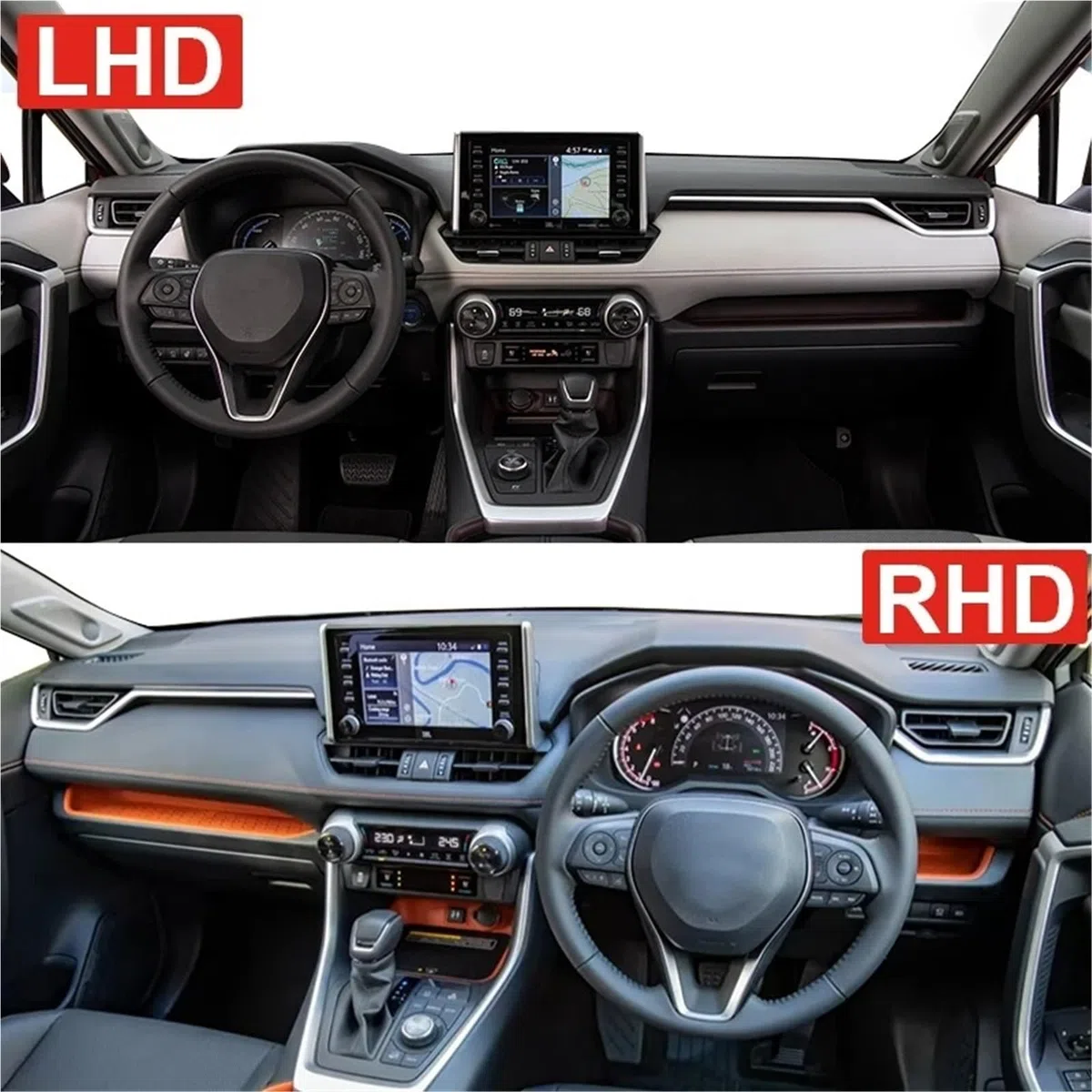 Cubierta Tablero Para Toyota Para RAV4 2019-2024 Para RAV 4 XA50 Auto Híbrido Alfombrilla Tablero Parasol Cubierta Escritorio Instrumentos Cubierta Salpicadero(B Black LHD)