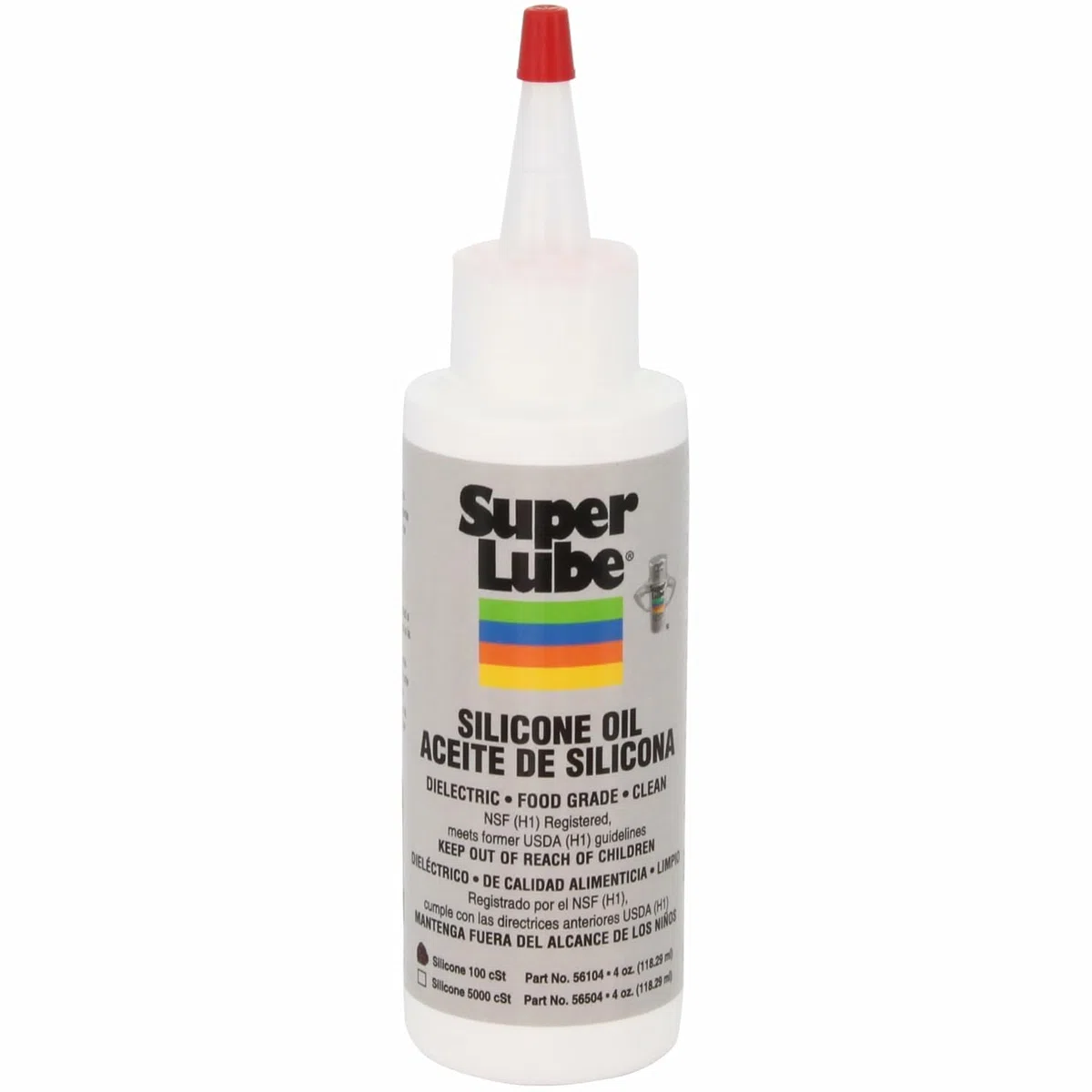 Super lubricante aceite de silicona 56104, -50 a 200 centígrados, 100 CCT, 4 oz botella