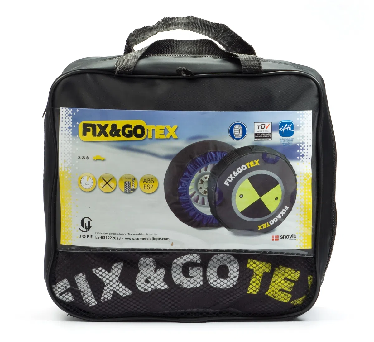 SNOVIT Fix&GO Tex Talla N1 - Cadena de Nieve Textil. Turismo, SUV, 4X4 y Furgoneta. Certificación ÖNORM EN-16662-1. Set 2 Uds.