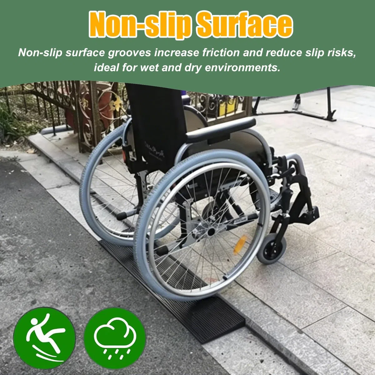 Rampas para Silla de Ruedas Coches Motos Rampas de Umbral para Sillas de Ruedas, Rampas Portátiles de Transición de Goma Recortables(90x15x2cm (35.4x5.9x0.8))