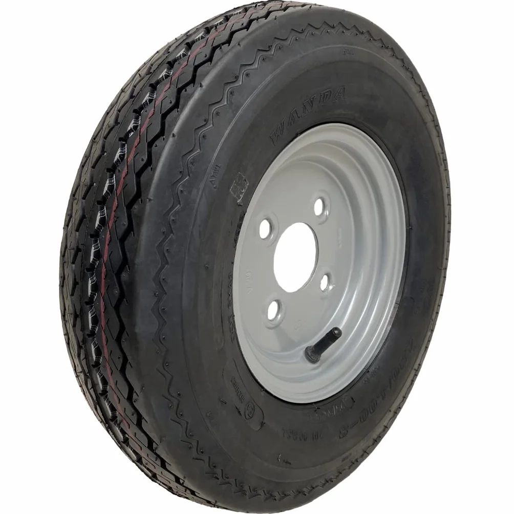 Kit de remolque 4.80/4.00x8 ruedas de 6 capas P811 4/100 mm PCD ALKO ejes de buje y tope, 690 kg
