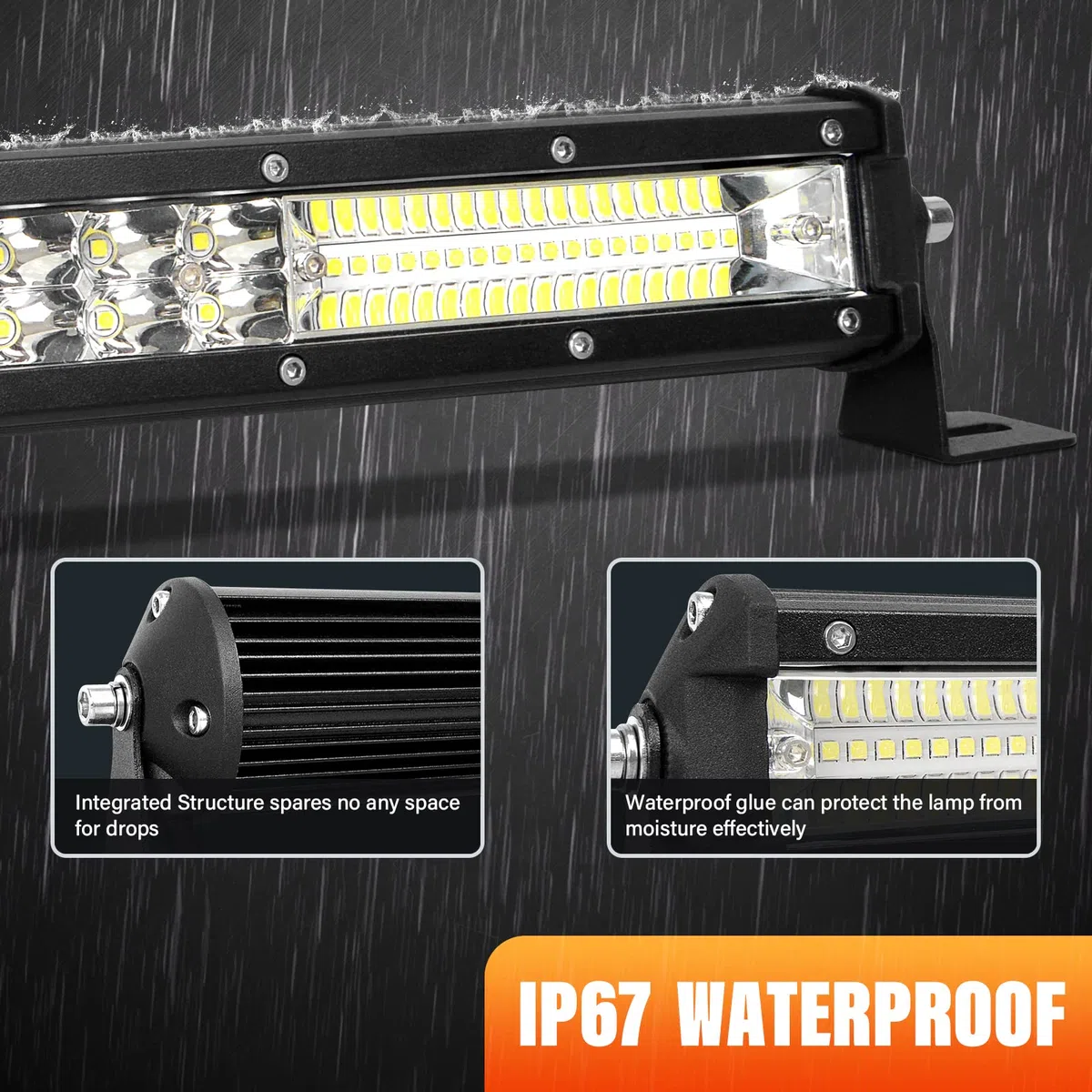 SKYWORLD Barra LED 24 pulgadas 61cm 216W riga triple Barras LED Coches Trabajo con 12V kit de cableado, Haz Combinado Faros Led Foco Led Lampara 4x4 Coche Off road Camión Todoterreno Vehículos