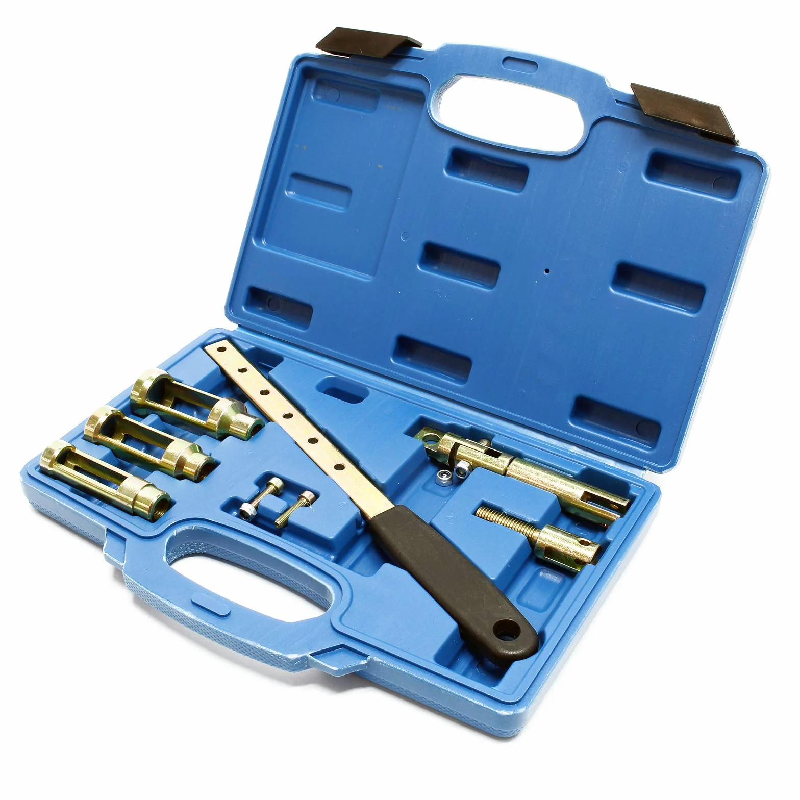 WilTec Set tensores Resorte válvula Cambio Junta Culata Motor 8V 12V 16V Set Herramientas mecánica Maletín
