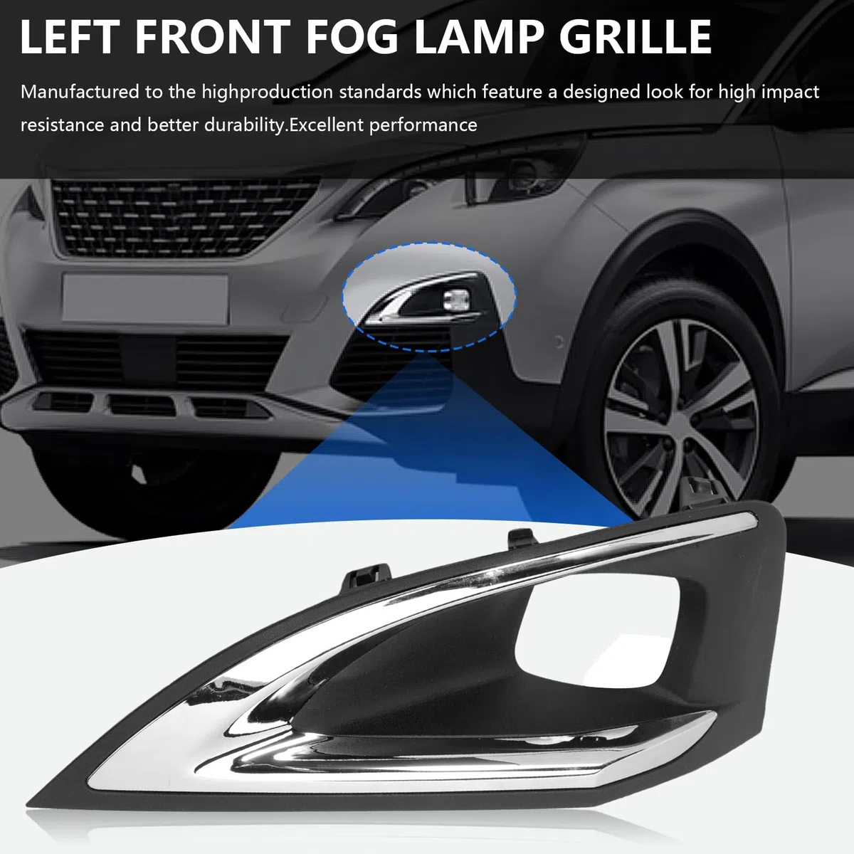 Izquierda cubierta del faro antiniebla for 3008 P84 2016-2019 Delantero Izquierdo Trim Marco 9817136677 1806095X