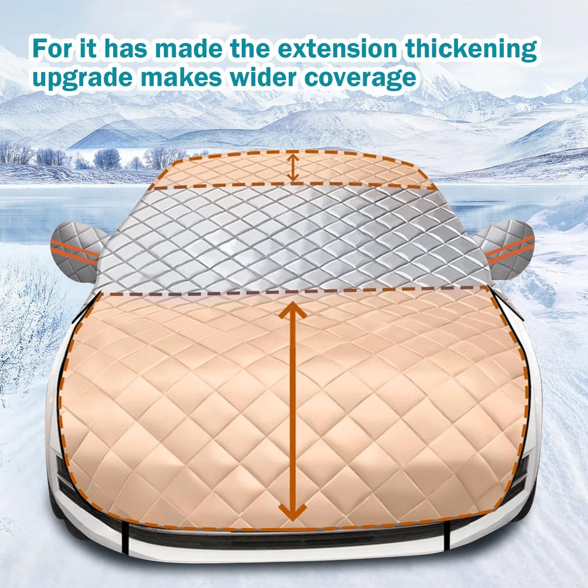 hifrom Cubierta para parabrisas de coche, cubierta de nieve, cubierta de nieve para coche, cubierta de parabrisas de invierno, cubierta de parabrisas para hielo, heladas, UV, coches, SUV, camiones