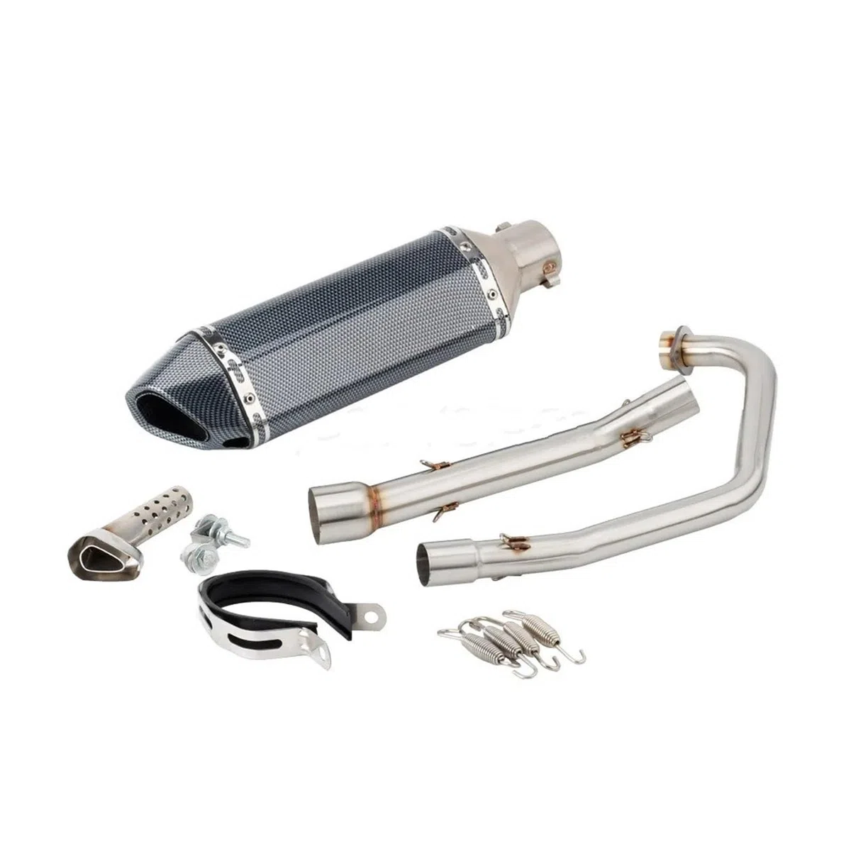 Silenciador Escape Moto Silenciador De Escape Deportivo Motocicleta Para Keeway Para RKS 125 2012-2017 RKS125 Con Sistema Conexión Central(Version E)