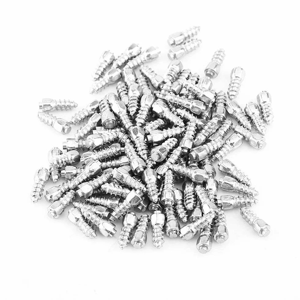 KIMISS Tornillos para neumáticos de 12mm, 100 unidades, para coche SUV ATV, antideslizantes, clavos para nieve, accesorios automotrices