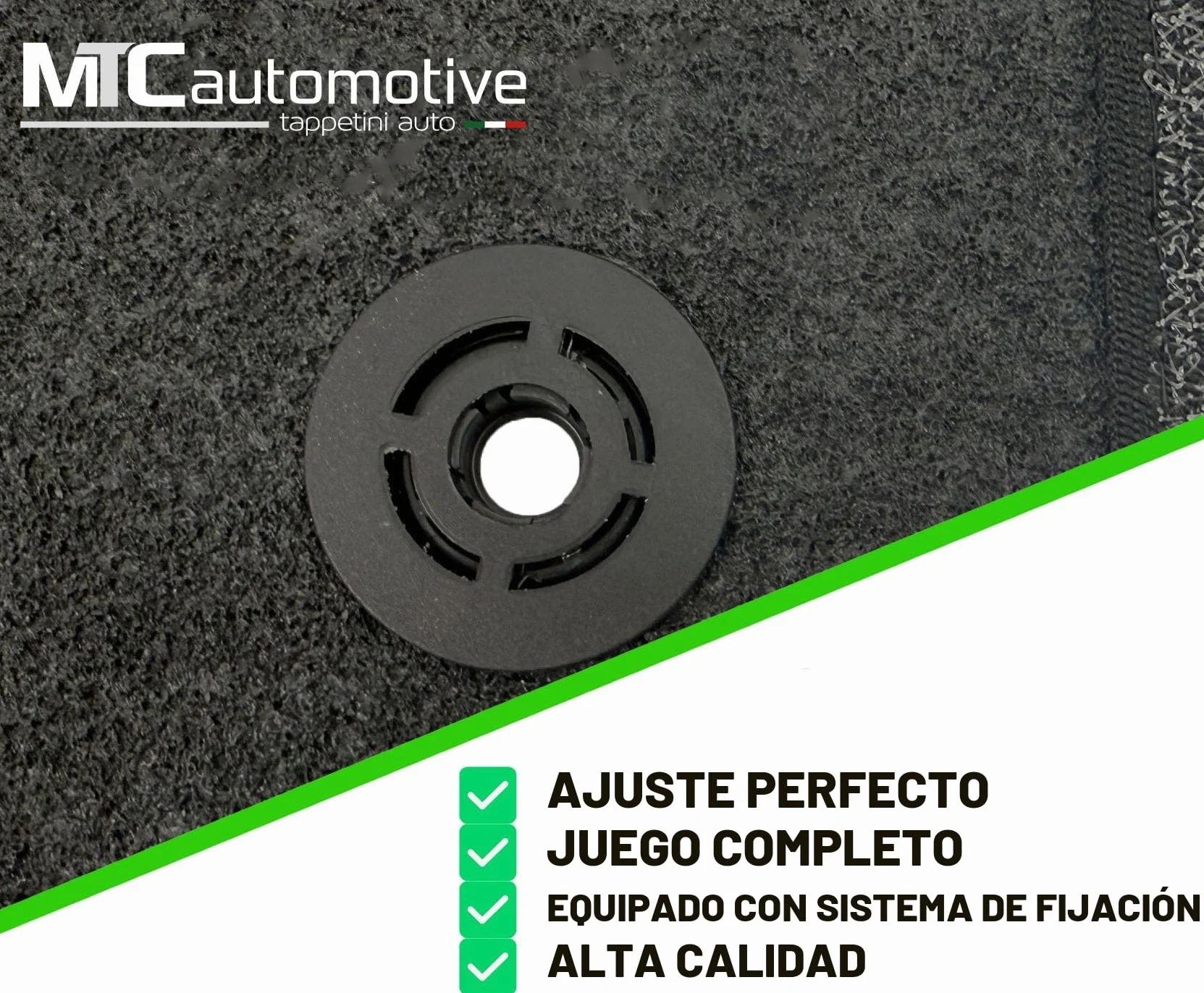 Alfombrillas para Seat Leon II 2005-2012, a Medida, talonera de Goma Reforzada y Botones de fijación