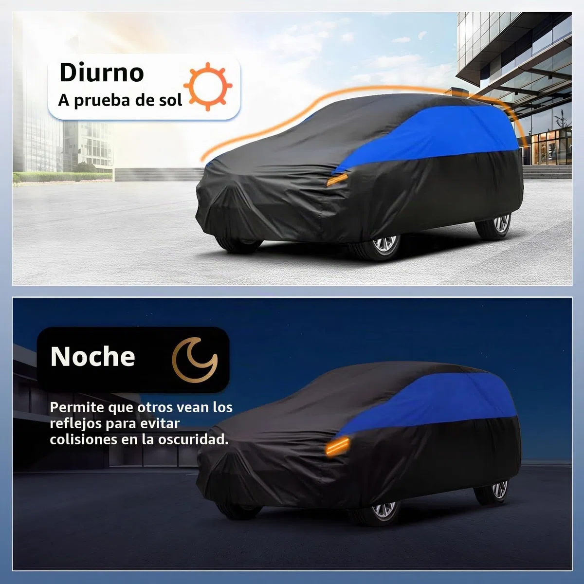 Funda Coche Exterior Gunhyi, Impermeable y Transpirable, Funda a Coche Resistente al Polvo Lluvia los Rasguños, Adecuada para SUV BMW X3, Volvo XC60, Stelvio, RAV4, GLA, Audi Q5 Etc. (460 a 485 cm) YL