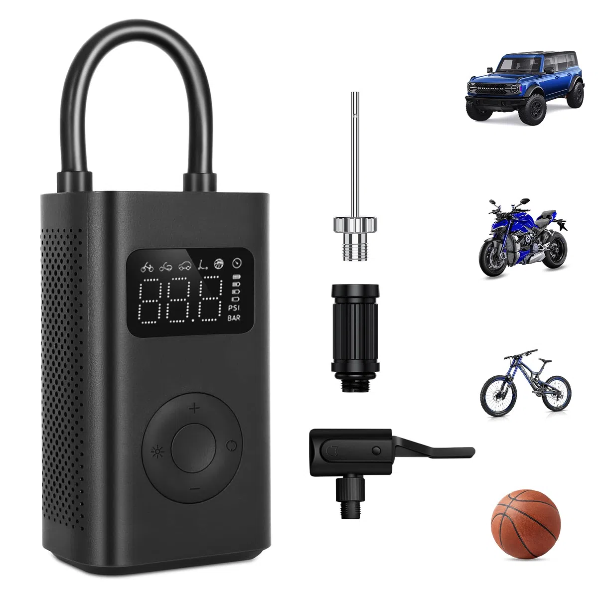 Nuevo Mi Mijia Portable Electric Air Compressor 2D,Compresor de aire Portátil (0.2 10.3 bar/3-150 psi, 6 Modos, Batería de 2000mAh, 14.4Wh, Carga USB-C, Pantalla LED)(Compresor de aire 2D)