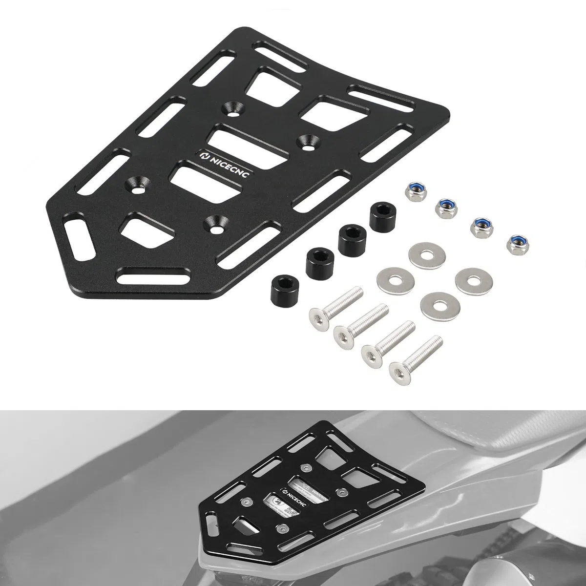 NICECNC Portaequipajes Trasero Negro Compatible with EC250 2021-2025 Compatible with FC 501 2015-2018 Compatible with 125 SX 2015-2025