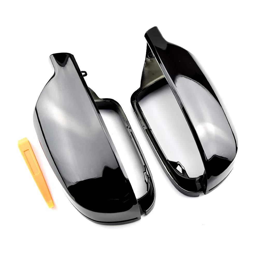Carcasas de espejo retrovisor Cubierta de protección Cap Car Styling Shell Carcasa de espejo lateral Cubiertas Compatible con A3 8P A4 A5 S5 B8.5 RS3 RS4 RS5-Negro