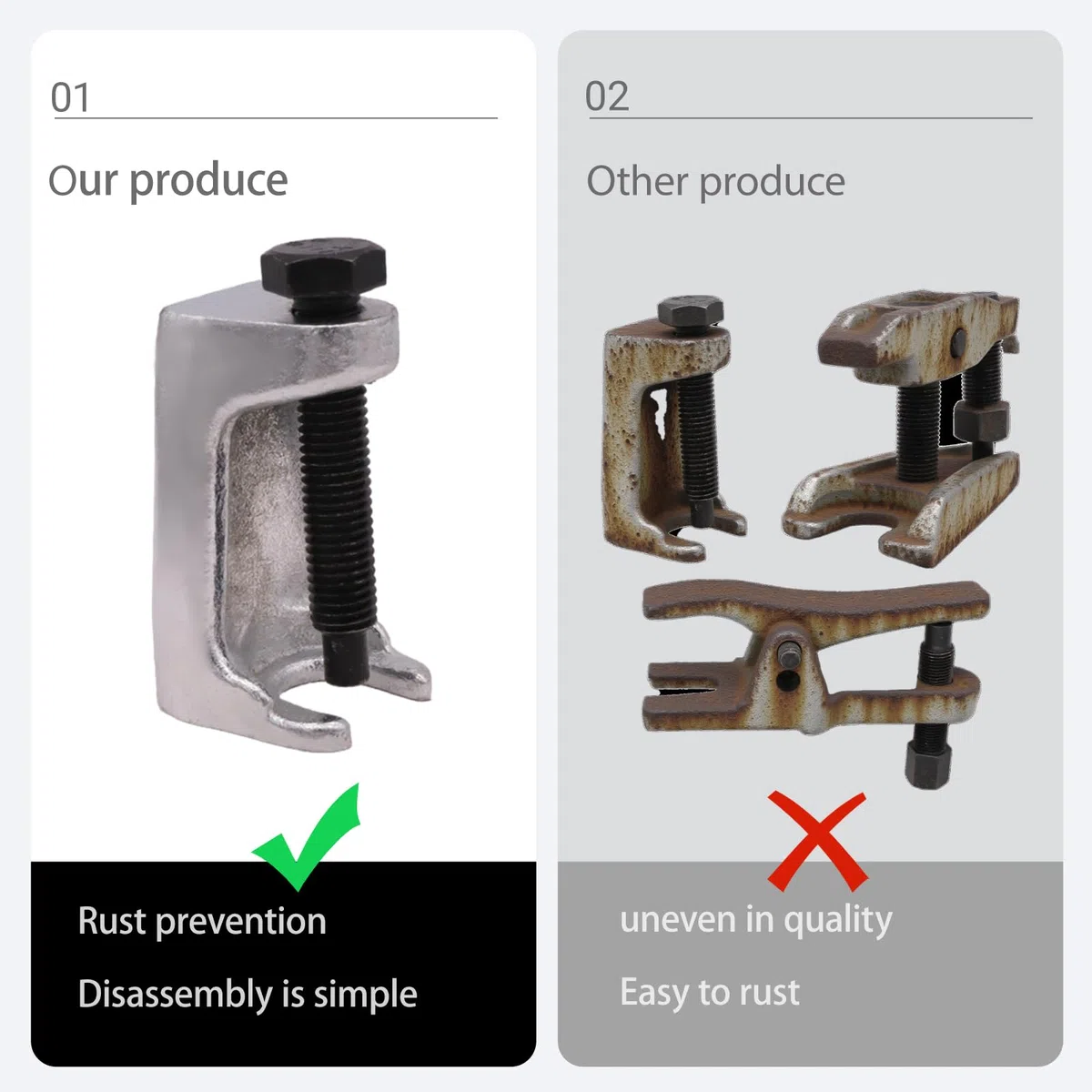 3 PCS Extractores Universales de Rótula y Articulación Esférica en Acero Forjado, Extractor de Rotulas, Articulación Esférica, Herramientas para Mecánicos y Aficionados para la Rremoción de Vehículos