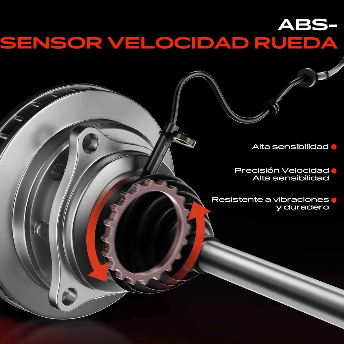 Frankberg 2x Sensor de velocidad de ruedas Sensor ABS 2 Polos Compatible con F-Pace X761 20 TD4 AWD 20 Ti4 AWD 20 SD4 AWD 20 TD4 30 SDV6 AWD 30 SCV6 AWD 2015-2025 Replace# T4A4018G,T4A4018