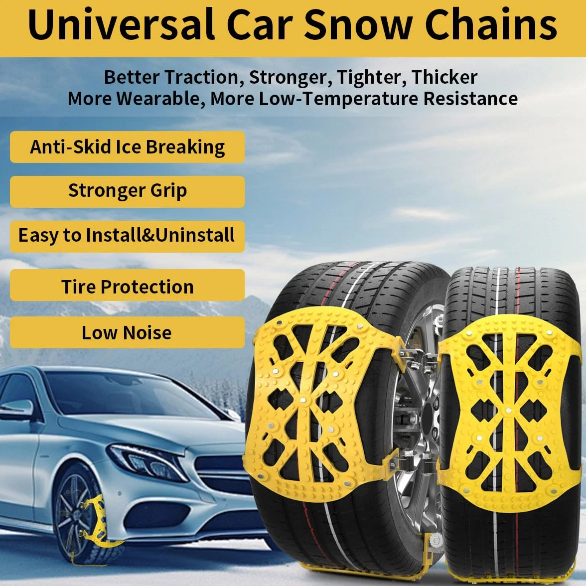 Cadenas coche nieve,adecuadas para neumáticos de 165~265 mm de ancho,6 paquetes de cadenas coche nieve universal,aptas para coches,SUV y ATV,cadena nieve,205 55 r16 215 55 r18 215 65 r16/r17/ r18 etc