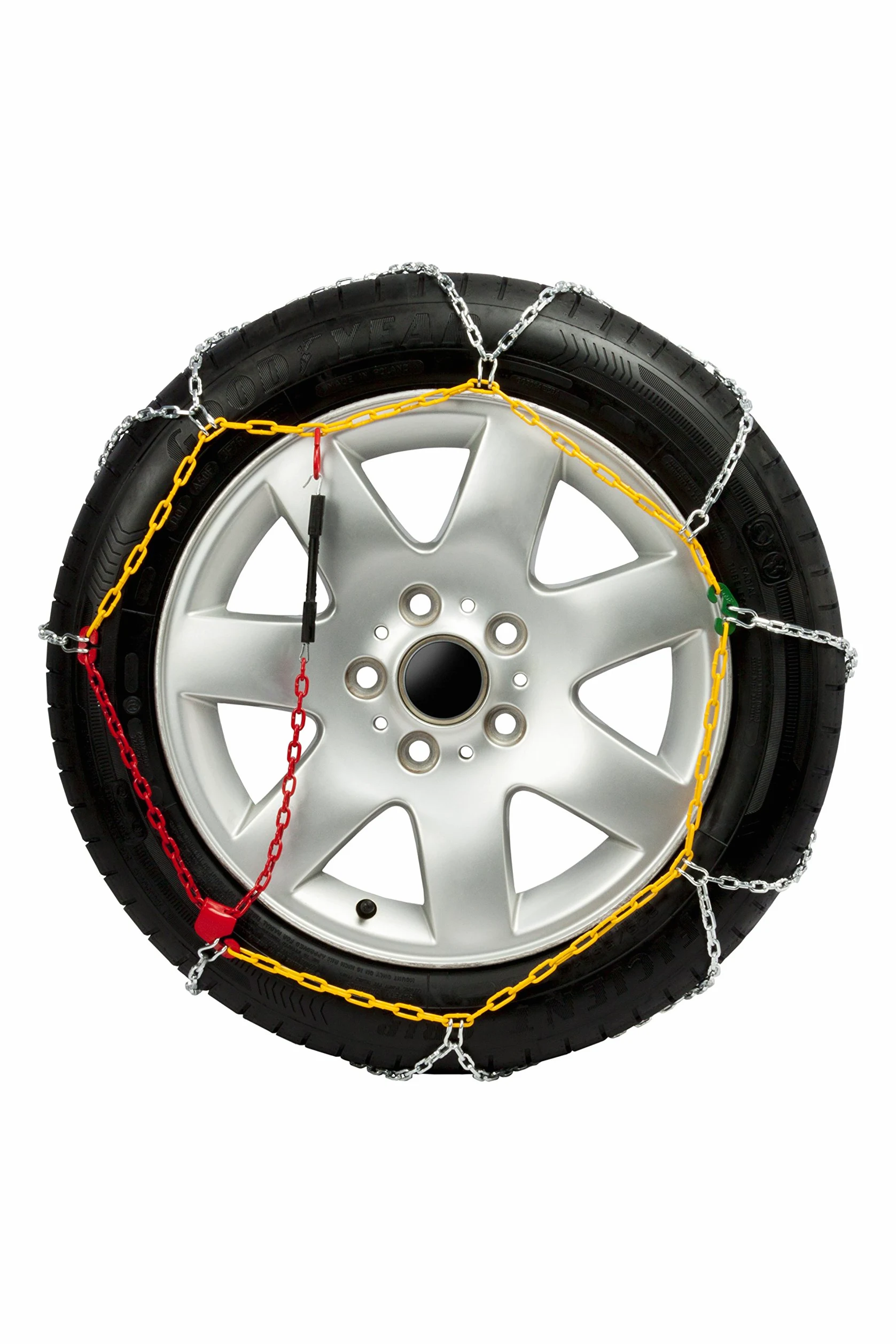 Goodyear Juego de 2 Cadenas de Nieve Metálicas para Coche de 9 mm Talla 80 con Tensor Automático Goodyear