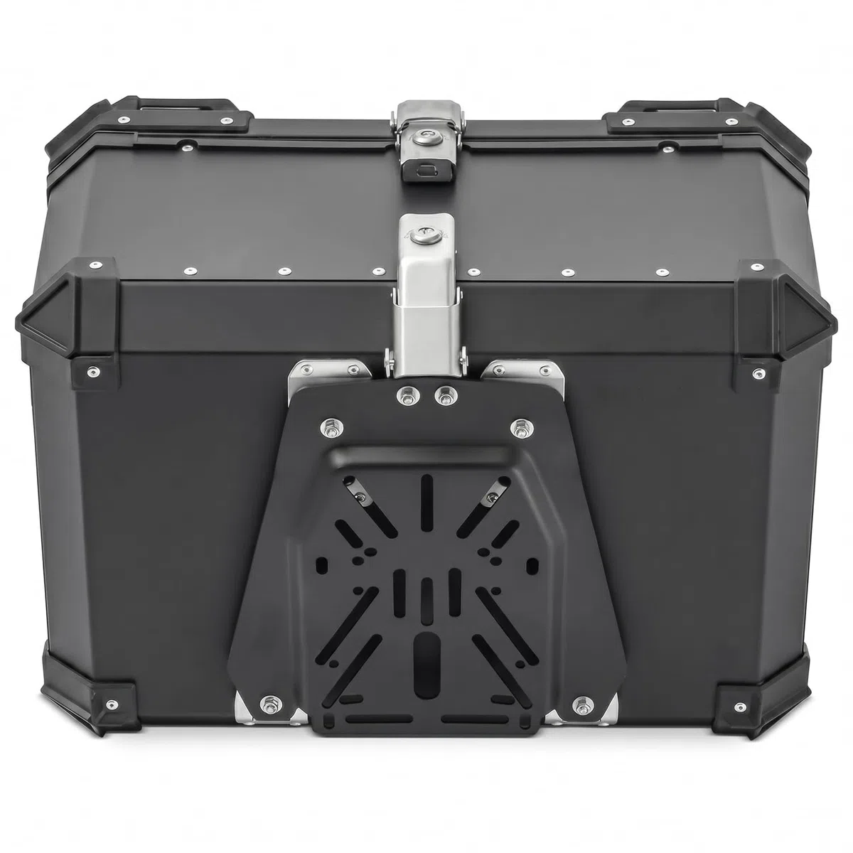 Top Case Moto 65L de Aleación de Aluminio - Baúl trasero universal impermeable para moto y scooter - Maleta de almacenamiento de gran capacidad (2 cascos) Forro interior Premium Cerradura de