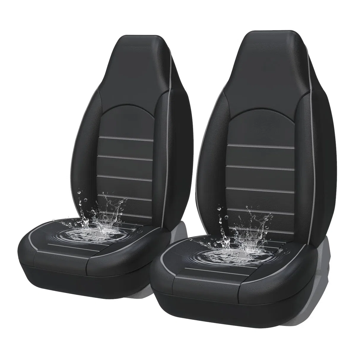 AUTOYOUTH Fundas de Asiento de Coche Delanteras de Piel sintética, Estilo de Moda, Asiento de Coche con Respaldo Alto, Protector de Asiento de Coche