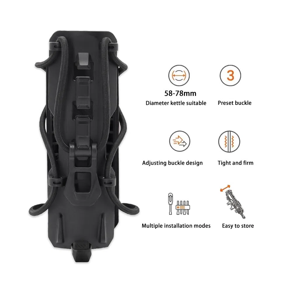 Shkalacar Soporte para Botella de Moto, Soporte para Botella, Protector de Parachoques Ajustable y de Liberación Rápida, Soporte para Bebidas en Maletero Trasero
